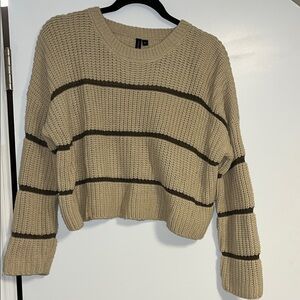 Beige Striped Sweater